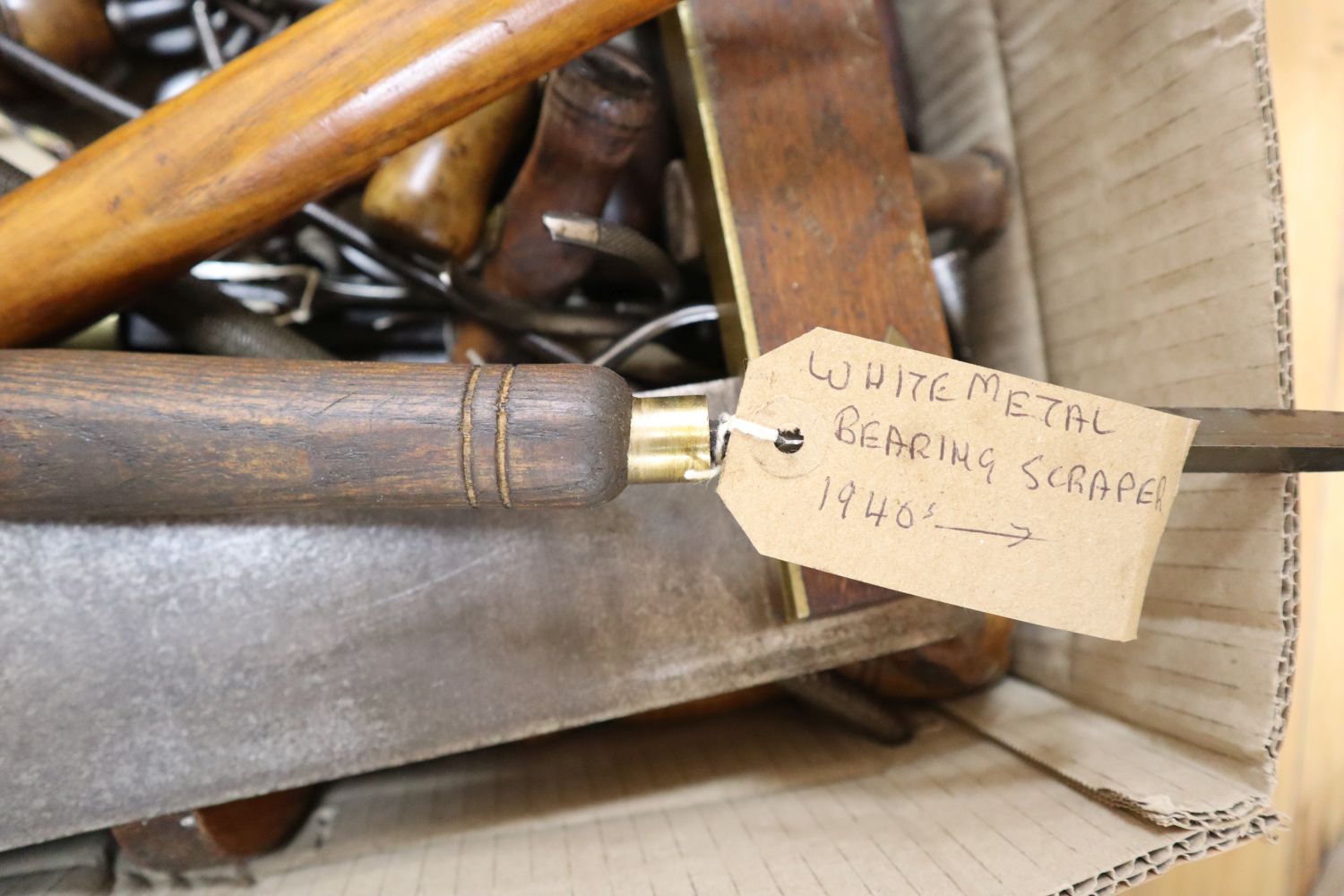 A box of assorted tools: